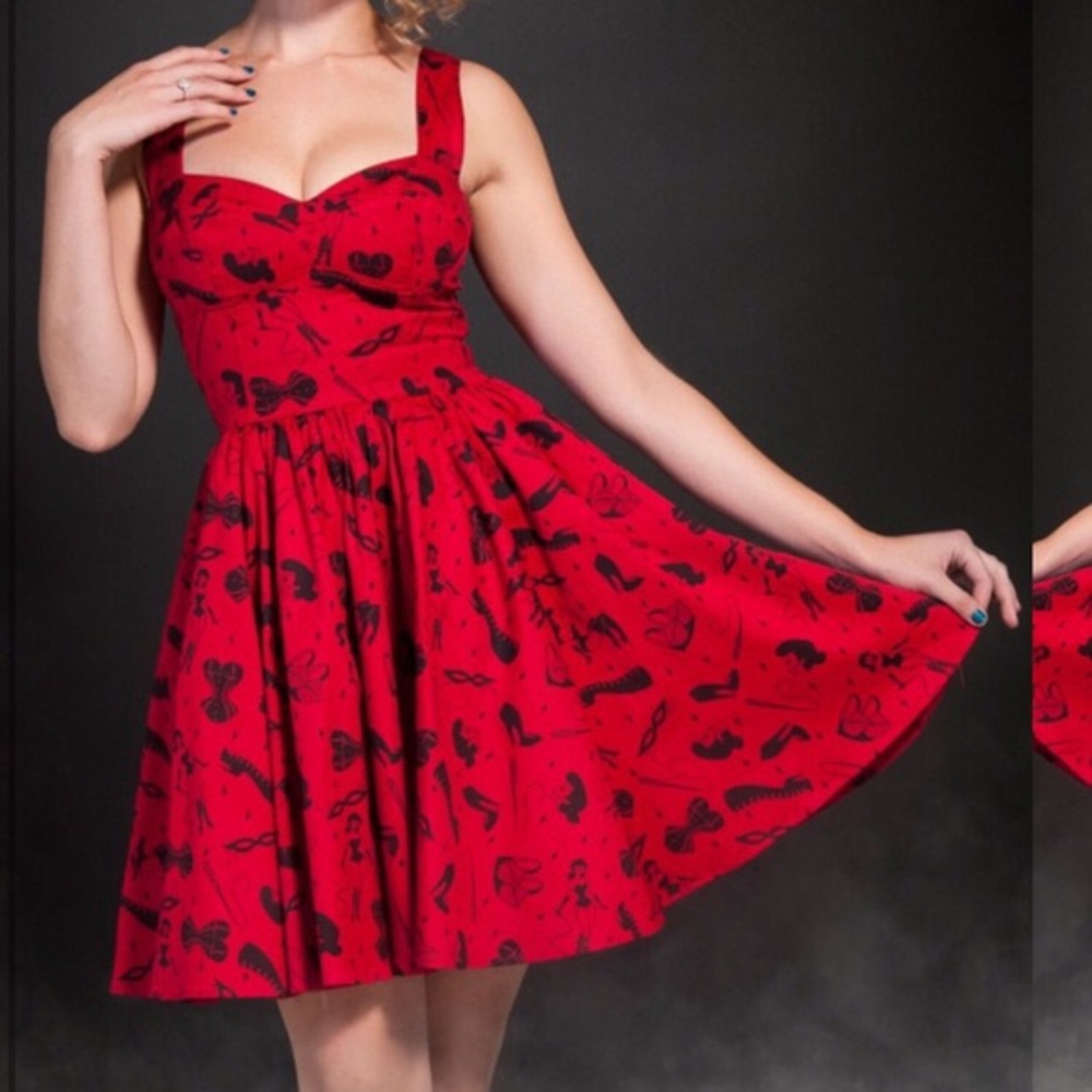 pinup girl fetish print vera dress